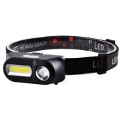 фонарь налобный 1804-xpe+cob, 1x18650, зу type-c, оптом, купить