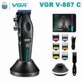аккумуляторная машинка для стрижки (clipper) vgr v-887c black, 6 насадок, 9000rpm, оптом, купить