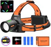 фонарь налобный night vision fluorescence bl-t67-tg+cob(white+red), 3x18650, 1 режим, power bank, зу type-c, zoom, оптом, купить