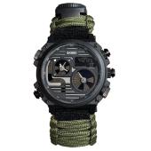 Изображения для Годинник наручний 2202AG SKMEI PARACORD, ARMY GREEN, Compass, термометр, свисток, кресало