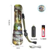 фонарь police p511m-p50 camouflage, 1x18650, zoom, зу microusb, box, оптом, купить
