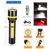 фонарь 24094-white laser led pm10-tg+cob(white+red), li-ion аккумулятор, зу type-c, zoom, оптом, купить