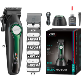 аккумуляторная машинка для стрижки (clipper) vgr v-010 green, 6 насадок, 7500 rpm, 2600 mah, led display, оптом, купить