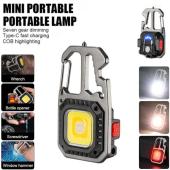 фонарь multifunctional 5138/kl-535-cob ultra(white+yellow+red), multitool, li-ion аккум., магнит, карабин, отвертка, зу type-c, оптом, купить