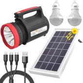 фонарь переносной luxury 1902 t, 5w+22smd, 2 лампы 3w, power bank, встр. аккум., солнечная батарея, зу 220v, box, оптом, купить