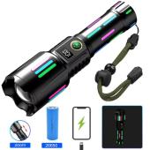 фонарь night vision fluorescence w515-pm10-tg, индикация заряда, 1x26650, зу type-c, zoom, box, оптом, купить