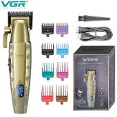 аккумуляторная машинка для стрижки (clipper) vgr v-036, 8 насадок, led display, оптом, купить