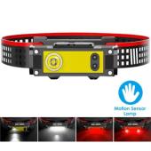 фонарь налобный bl-t124-хре+cob (white+red), motion sensor, 1x18650, зу type-c, оптом, купить