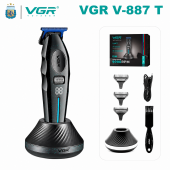 машинка (триммер) для стрижки волос vgr v-887t black, 3 насадки, 9000rpm, оптом, купить