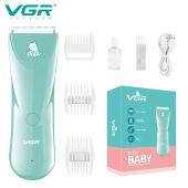 детская машинка для стрижки vgr v-150 mint, 3 безопасные насадки, бесшумная, ipx7, оптом, купить