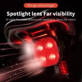 велофонарь fy-328s-4led(red) с автоматической системой start/stop, waterproof, li-ion  аккумулятор, зу type-c, оптом, купить