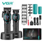 комплект vgr 2 в 1 v-886 s2 black, аккумуляторная машинка для стрижки (clipper) и триммер, оптом, купить