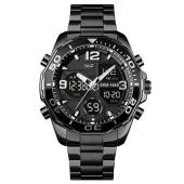 часы наручные 1649bk skmei, black, dualtime, оптом, купить