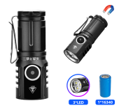 фонарь 536-3led, 1х16340, индикация заряда, зу type-c, магнит, box, оптом, купить