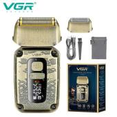 электробритва vgr v-337 шейвер для влажного и сухого бритья, ipx6, led display, выдвижной триммер, metal, оптом, купить
