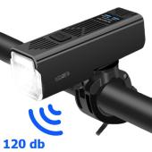 велофара с сигналом mt-007-t6, 450lum, li-ion аккум. (2200mah), выносная кнопка, waterproof, зу type-c, оптом, купить