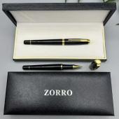 ручка zorro в подарочной коробке (черная с золотистыми вставками) 875, оптом, купить