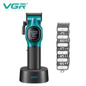 аккумуляторная машинка для стрижки (clipper) vgr v-886c green, led display, 9000rpm, оптом, купить