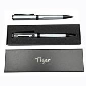 подарочная ручка шариковая tiger в футляре (серебристо-черная) 385, оптом, купить