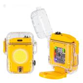 фонарь multifunctional d52-2-cob yellow, li-ion аккум., индикация заряда, зажигалка, зу type-c, box, оптом, купить