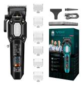 аккумуляторная машинка для стрижки (clipper) vgr v-600 black, 6 насадок, регулятор высоты, led display, 7000 rpm, оптом, купить