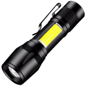 фонарь 513-xpe+cob, li-ion аккум., zoom, зу microusb, оптом, купить