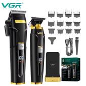 комплект vgr 2 в 1 v-694 s2 black аккумуляторная машинка для стрижки (clipper) и триммер, оптом, купить