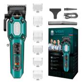 аккумуляторная машинка для стрижки (clipper) vgr v-600 green, 6 насадок, регулятор высоты, led display, 7000 rpm, оптом, купить