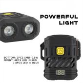 фонарь multifunctional d53-2led, li-ion аккум., индикация заряда, зажигалка, зу type-c, box, оптом, купить