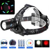 фонарь налобный night vision fluorescence ct012-3l-2tg(white+red), 3x18650, зу type-c, zoom, box, оптом, купить