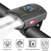 велофонарь 2285-2xpe ultra light, aluminum, индикация заряда, waterproof, аккум., зу micro usb, оптом, купить