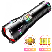фонарь night vision fluorescence kezu g01-white laser led pm60-tg, 4х18650, power bank, зу type-c, zoom, оптом, купить