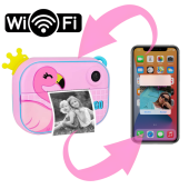 детский фотоаппарат мгновенной печати yt008  pink flamingo с поддержкой microsd card, 3y+, wifi , оптом, купить