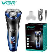 электробритва vgr v-387 для мужчин, роторная для влажного и сухого бритья, ipx6, led display, выдвижной триммер, оптом, купить