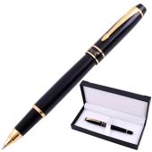 шариковая ручка в подарочном футляре, черная с золотыми вставками honest 2021, оптом, купить