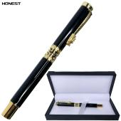 шариковая ручка в подарочном футляре, черная с золотыми вставками honest 3217, оптом, купить