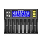 зарядное устройство liitokala lii-s8 -220v+автозарядка, 8х -aa, aaa, 18650, 26650, 21700 li-ion, lifepo4, ni-mh оригинал, оптом, купить