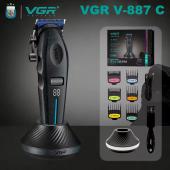 аккумуляторная машинка для стрижки (clipper) vgr v-887c black, 6 насадок, 9000rpm, оптом, купить