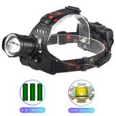 фонарь налобный xq-219-hp50, 1 режим, power bank, 3x18650, signal light, индикация заряда, зу type-c, box, оптом, купить