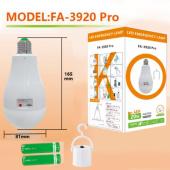 светодиодная led лампочка с аккумулятором fa-3920 pro, 20w, e27, 2x18650, колпачек-кемпинг, оптом, купить