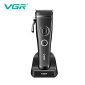 аккумуляторная машинка для стрижки (clipper) vgr v-880c black, external rotor motor, mim blade, 11 насадок, док-станция, оптом, купить