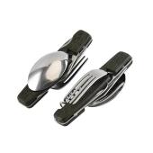 набор туристический нож, вилка, ложка, открывалка, штопор traveler 12см k-605, оптом, купить