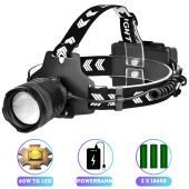 фонарь налобный bl-a760-tg-60w, 3x18650, power bank, зу type-c, zoom, box, оптом, купить