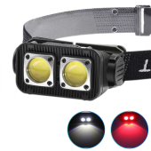 фонарь налобный k372/l-31-2cob(white+red), motion sensor,  li-ion аккум., индикация заряда, зу type-c, box, оптом, купить