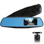 Изображения для Автомобильный видеорегистратор-зеркало L-9002, LCD 4.3'', 2 камеры, 1080P Full HD