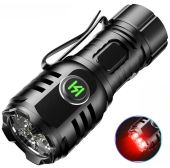 фонарь f40-4xpg(white+red), 1х16340, индикация заряда, зу type-c, чехол, магнит, box, оптом, купить