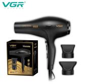 фен профессиональный vgr v-406 black, 3 уровня обдува, 3 уровня температуры, 2 насадки, 3000 вт, оптом, купить