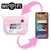 детский фотоаппарат мгновенной печати yt008, pink unicorn с поддержкой microsd card, 3y+, wifi , оптом, купить
