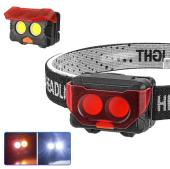 фонарь налобный 2029-2cob, 3хааа, пластик, оптом, купить