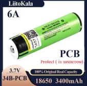 аккумулятор 18650, liitokala ncr 34b-pcb, 3400mah, с защитой, оригинал, оптом, купить